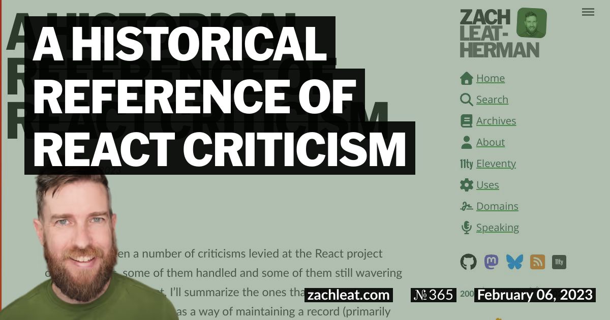 A Historical Reference of React Criticism