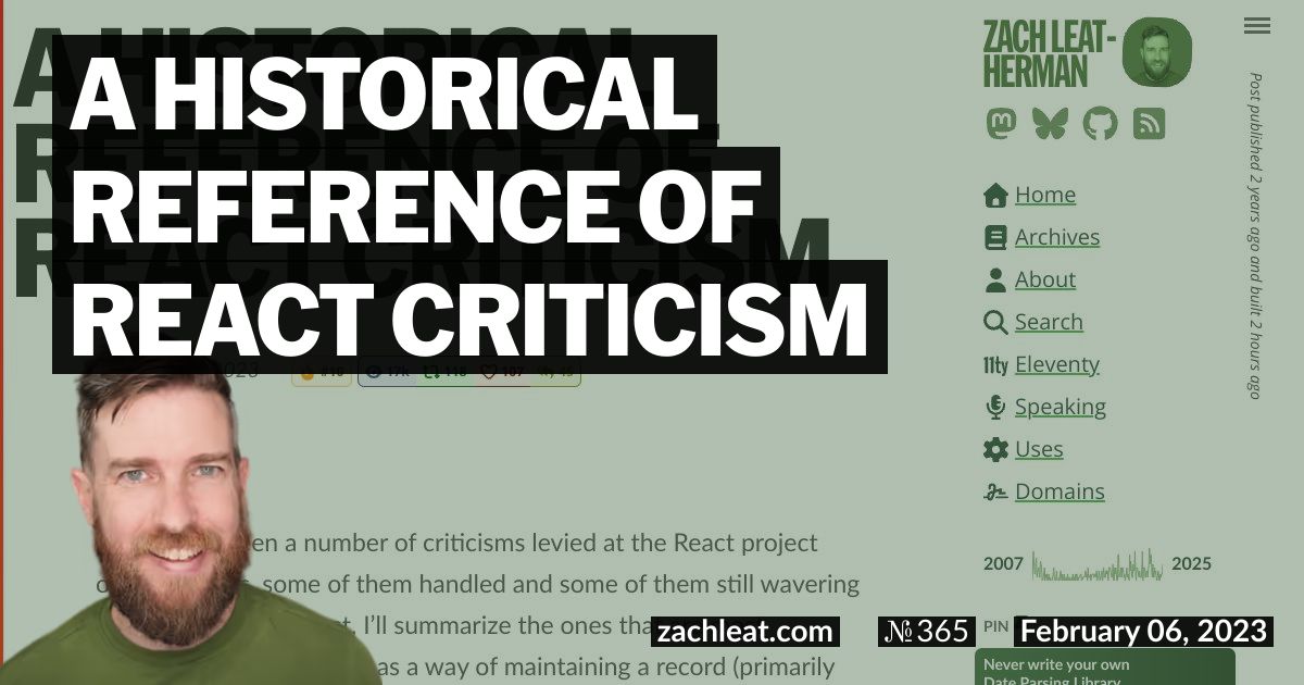 A Historical Reference of React Criticism