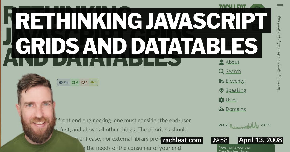 Rethinking JavaScript Grids and DataTables