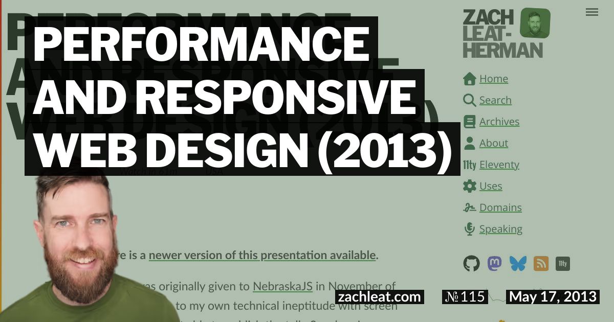 Performance and Responsive Web Design (2013)
