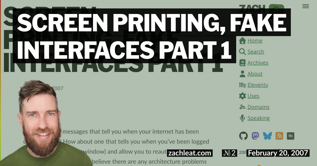 Screen Printing, Fake Interfaces Part 1