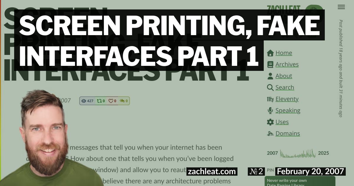 Screen Printing, Fake Interfaces Part 1