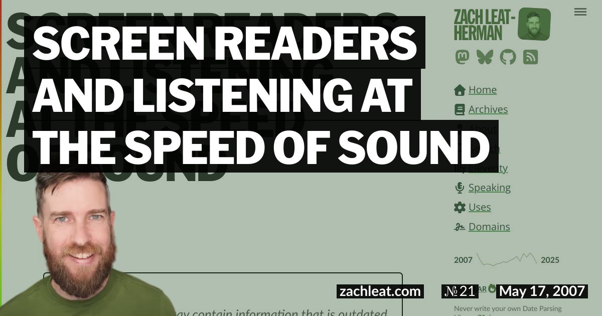 Screen Readers and Listening at the Speed of Sound