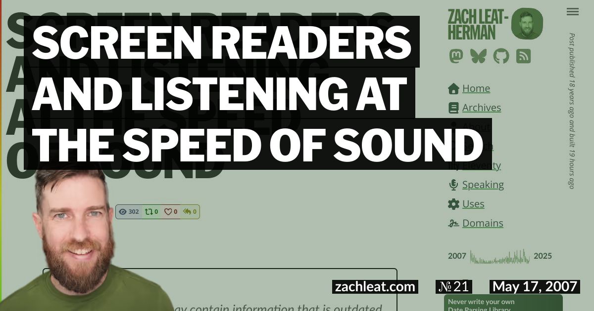 Screen Readers and Listening at the Speed of Sound