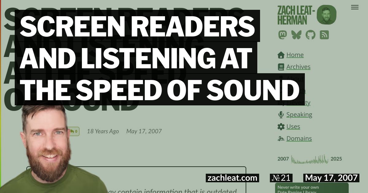 Screen Readers and Listening at the Speed of Sound