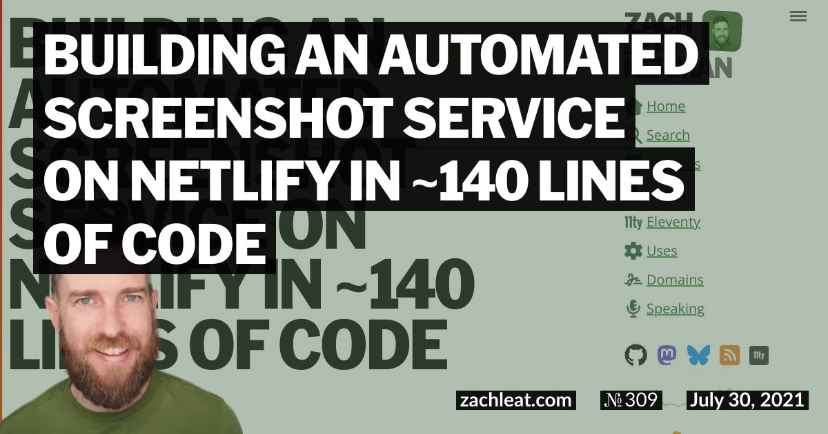 Building an Automated Screenshot Service on Netlify in ~140 Lines of Code
