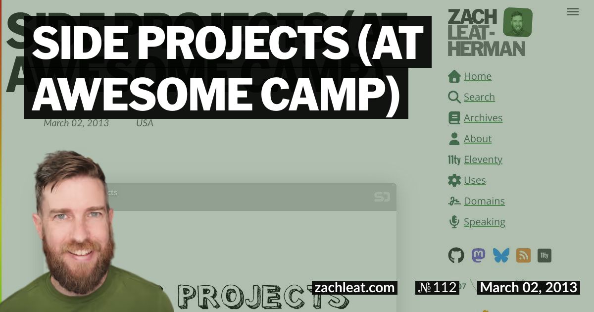 Side Projects (at Awesome Camp)