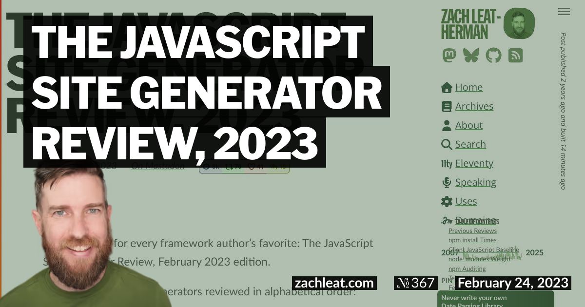 The JavaScript Site Generator Review, 2023