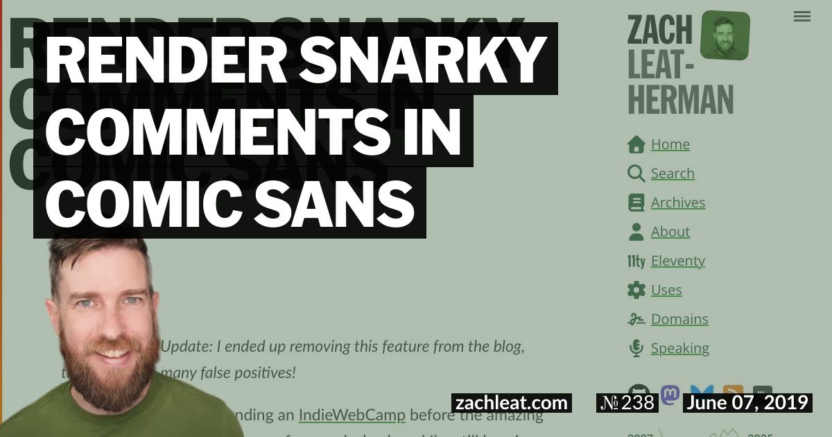 Render Snarky Comments in Comic Sans