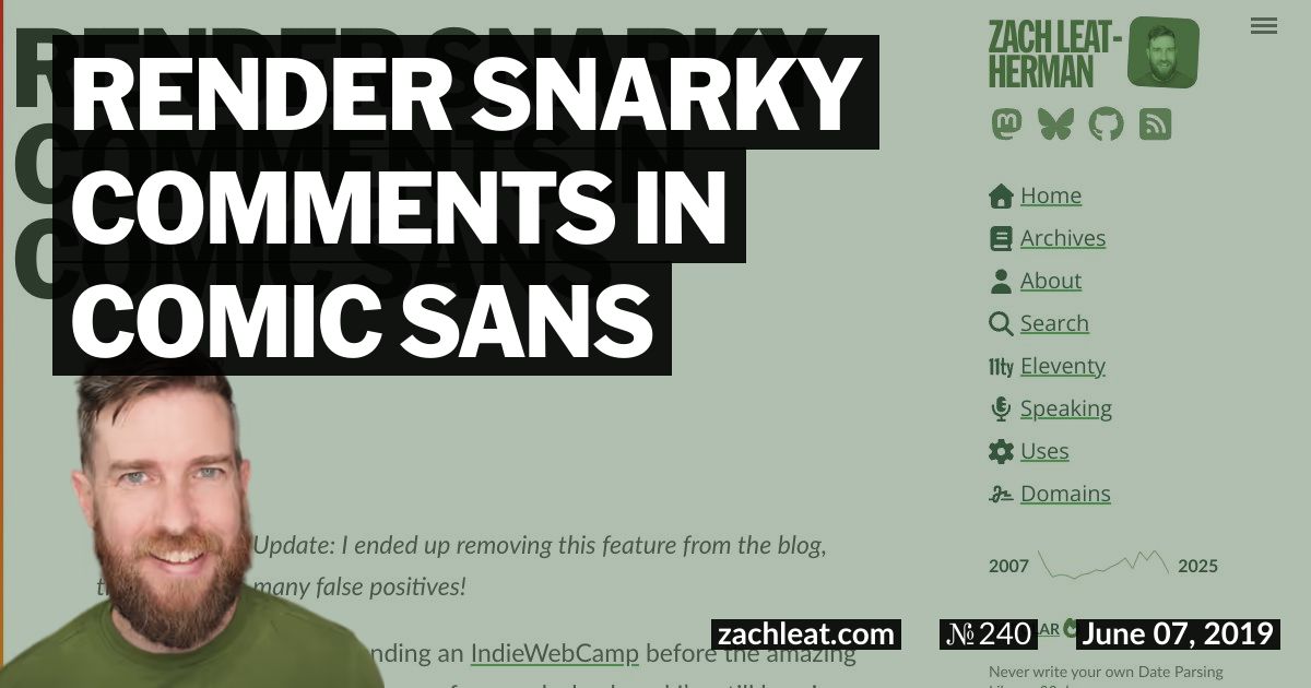 Render Snarky Comments in Comic Sans