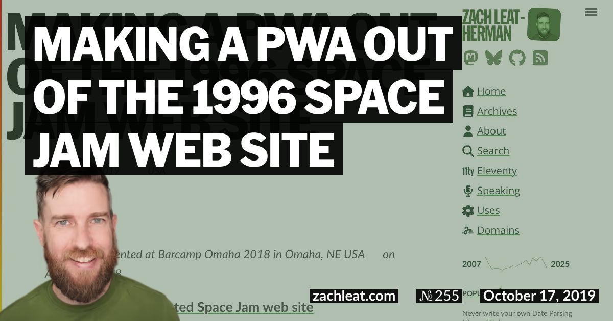 Making a PWA out of the 1996 Space Jam Web Site