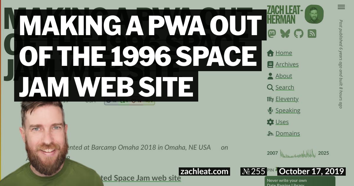 Making a PWA out of the 1996 Space Jam Web Site