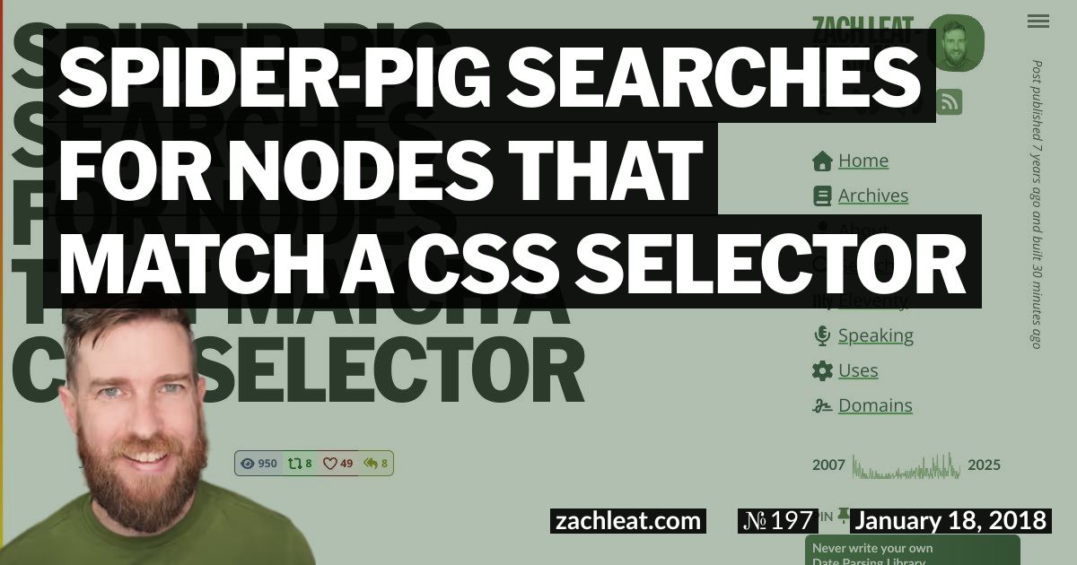 spider-pig Searches for Nodes that match a CSS Selector