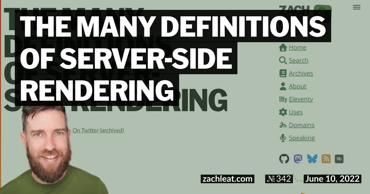 The many definitions of Server-Side Rendering