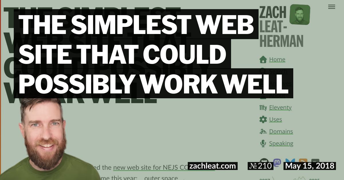 The Simplest Web Site That Could Possibly Work Well