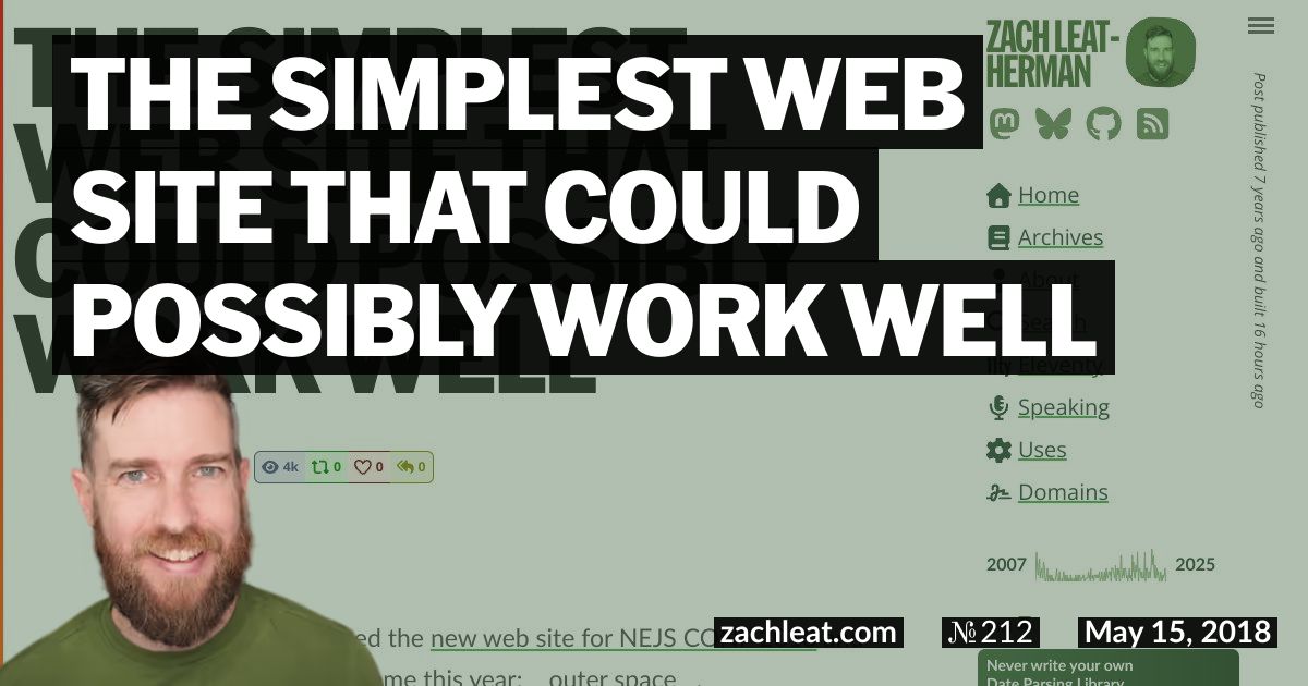 The Simplest Web Site That Could Possibly Work Well