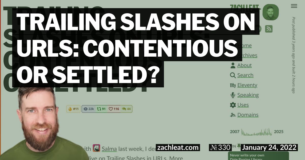 Trailing Slashes on URLs: Contentious or Settled?