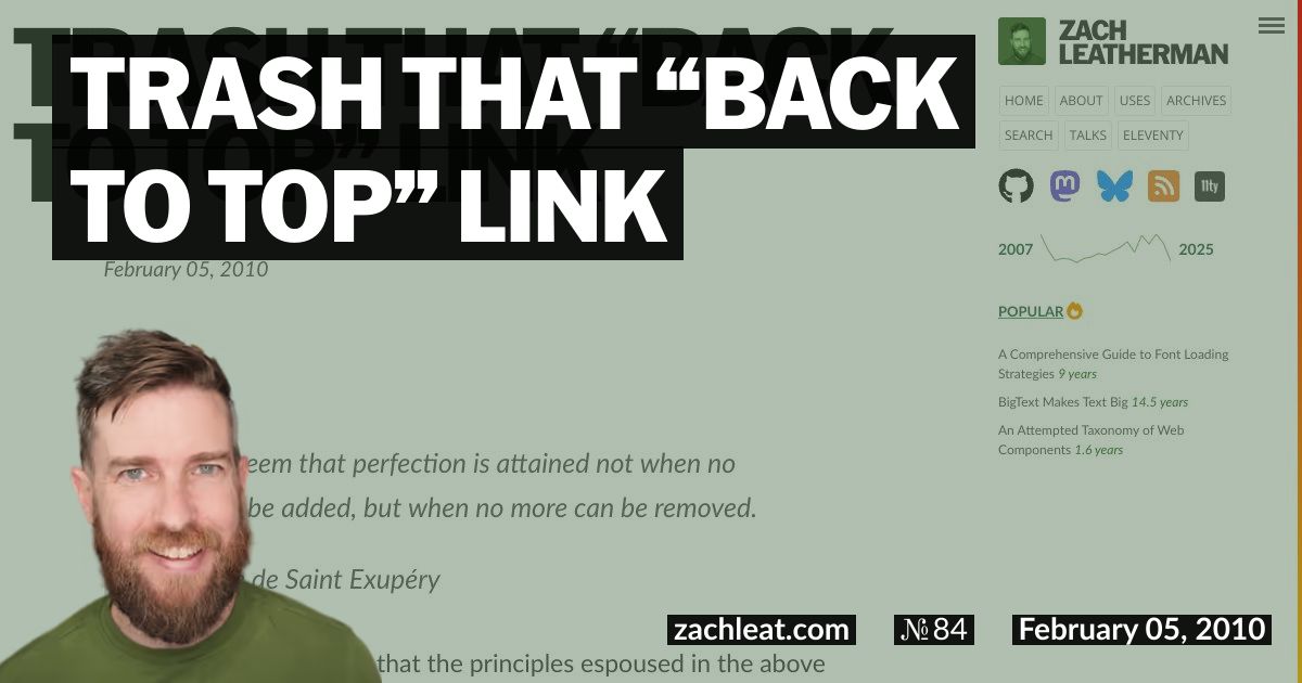 Trash that “Back to Top” Link