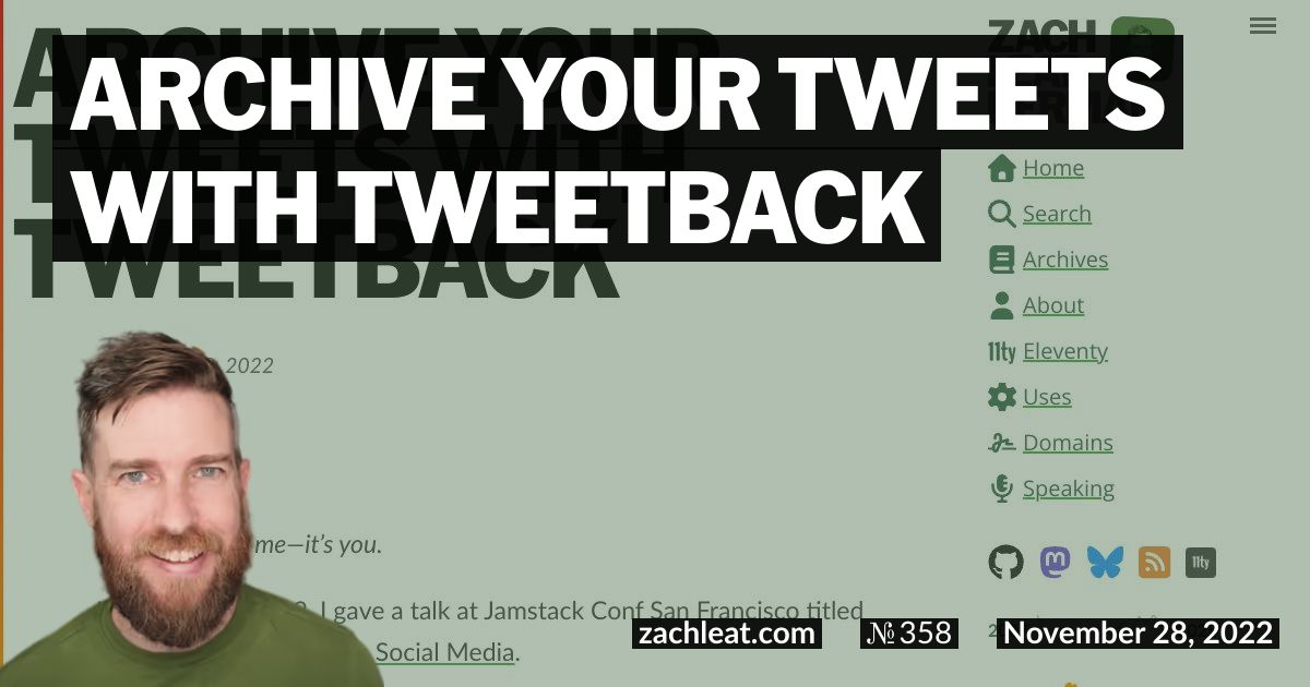 Archive your Tweets with Tweetback