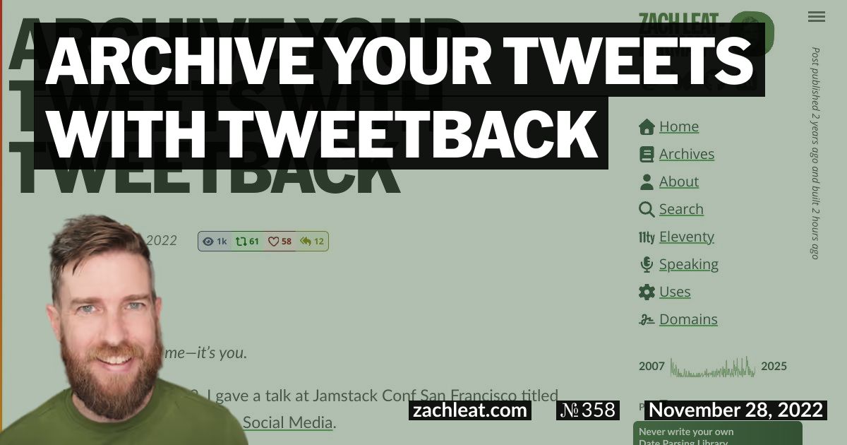 Archive your Tweets with Tweetback