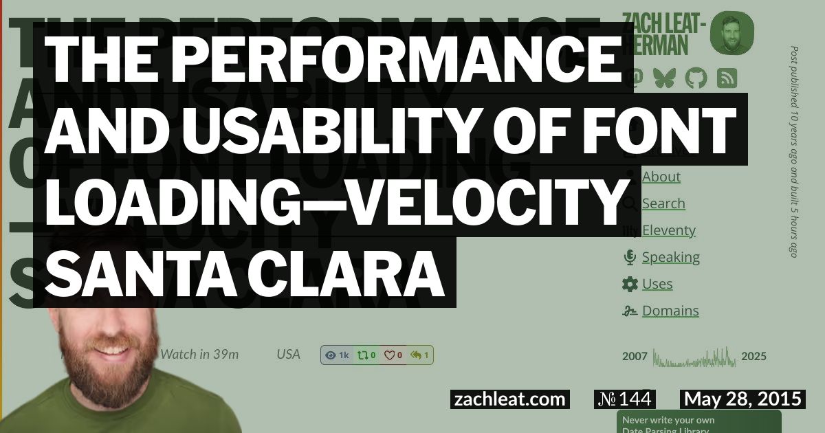The Performance and Usability of Font Loading—Velocity Santa Clara
