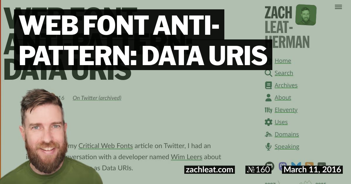 Web Font Anti-pattern: Data URIs