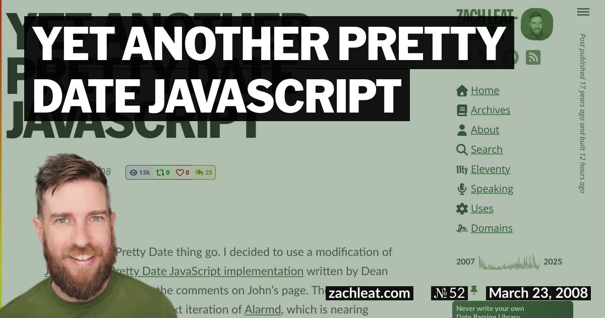 Yet Another Pretty Date JavaScript