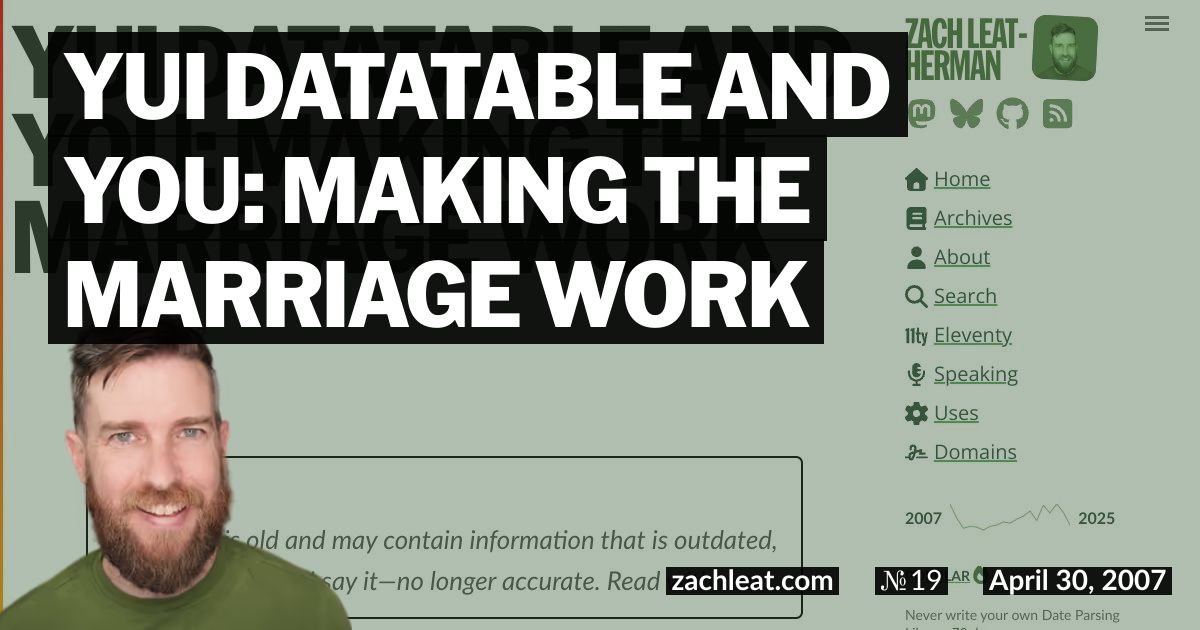 YUI DataTable and You: Making the Marriage Work