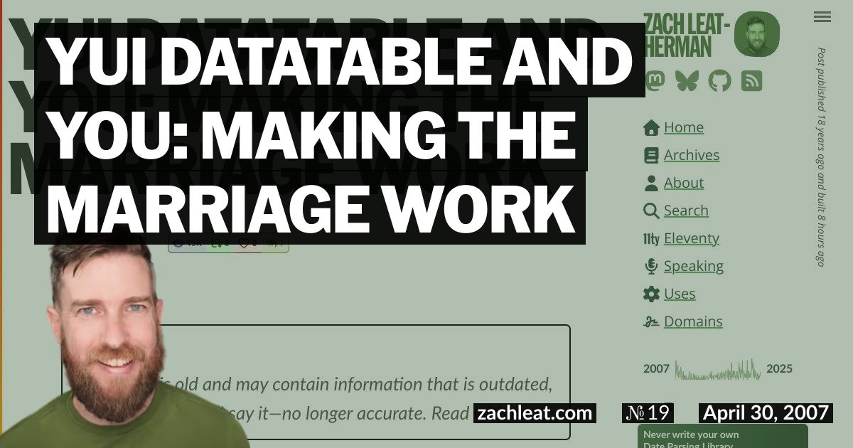 YUI DataTable and You: Making the Marriage Work