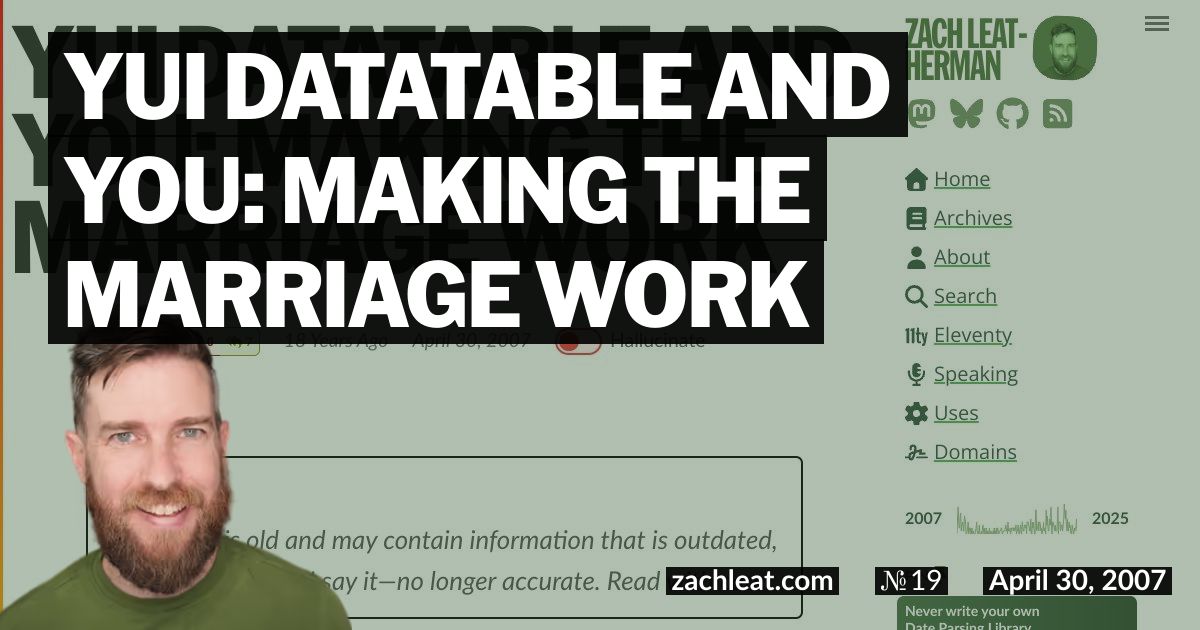 YUI DataTable and You: Making the Marriage Work