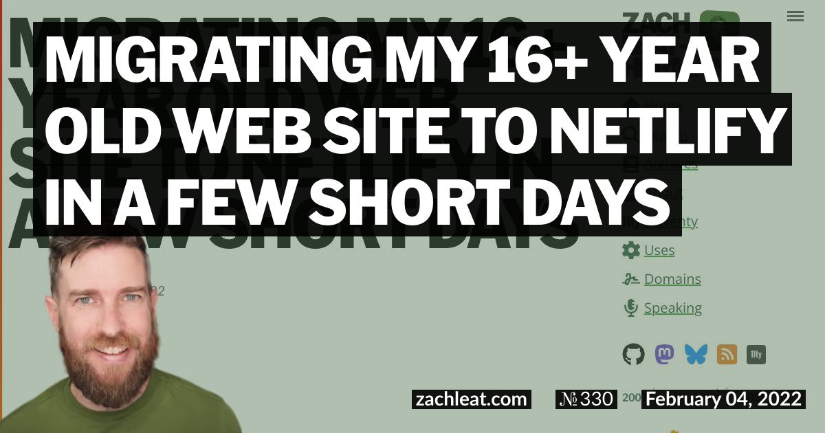 Migrating my 16+ year old web site to Netlify in a few short days