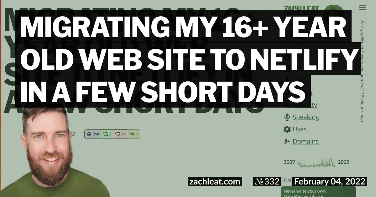 Migrating my 16+ year old web site to Netlify in a few short days