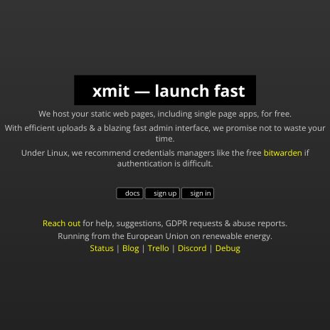 Screenshot of https://xmit.co/